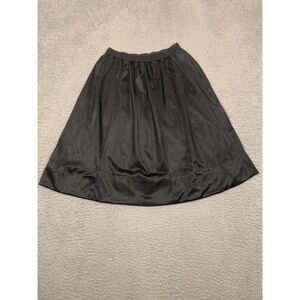 Vintage Black Half Slip Knee Length Nylon USA Lace‎ Trim Small S